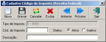 Cadastro_Codigo_Imposto