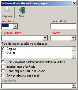 Informativo de valores pagos